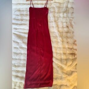 Reformation Frankie Satin Dress In Rubies, brand new without tags, never worn.